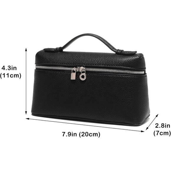 Chic Small Leather Crossbody Tote with Zipper Closure – Luxury Accessory - Picture 4 of 7